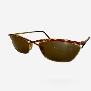 LAURA BIAGIOTTI TORTOISE SHELL AND GOLDEN METALLIC SUNGLASSES